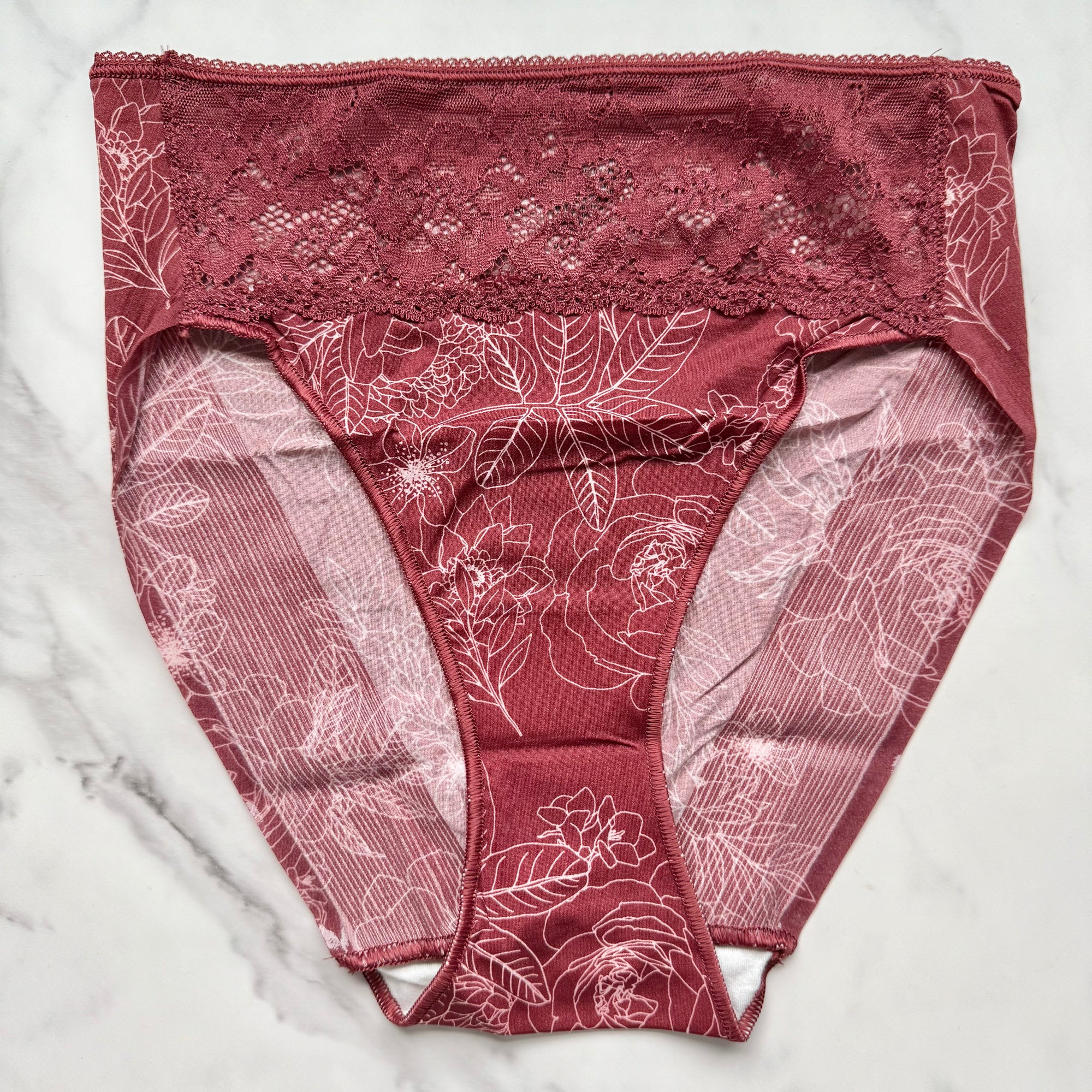 Vanishing Edge Microfiber With Lace High-Leg Brief Panty