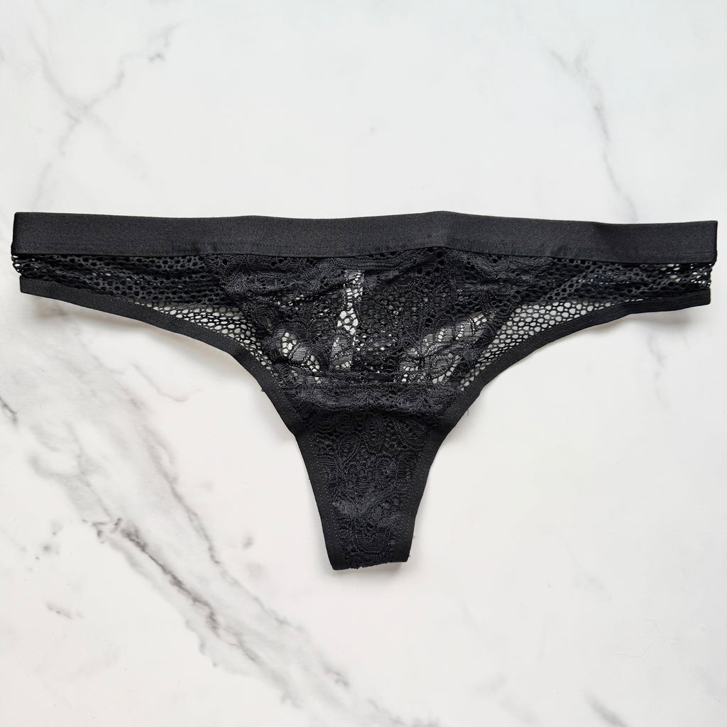 Mixed Media Thong Panty