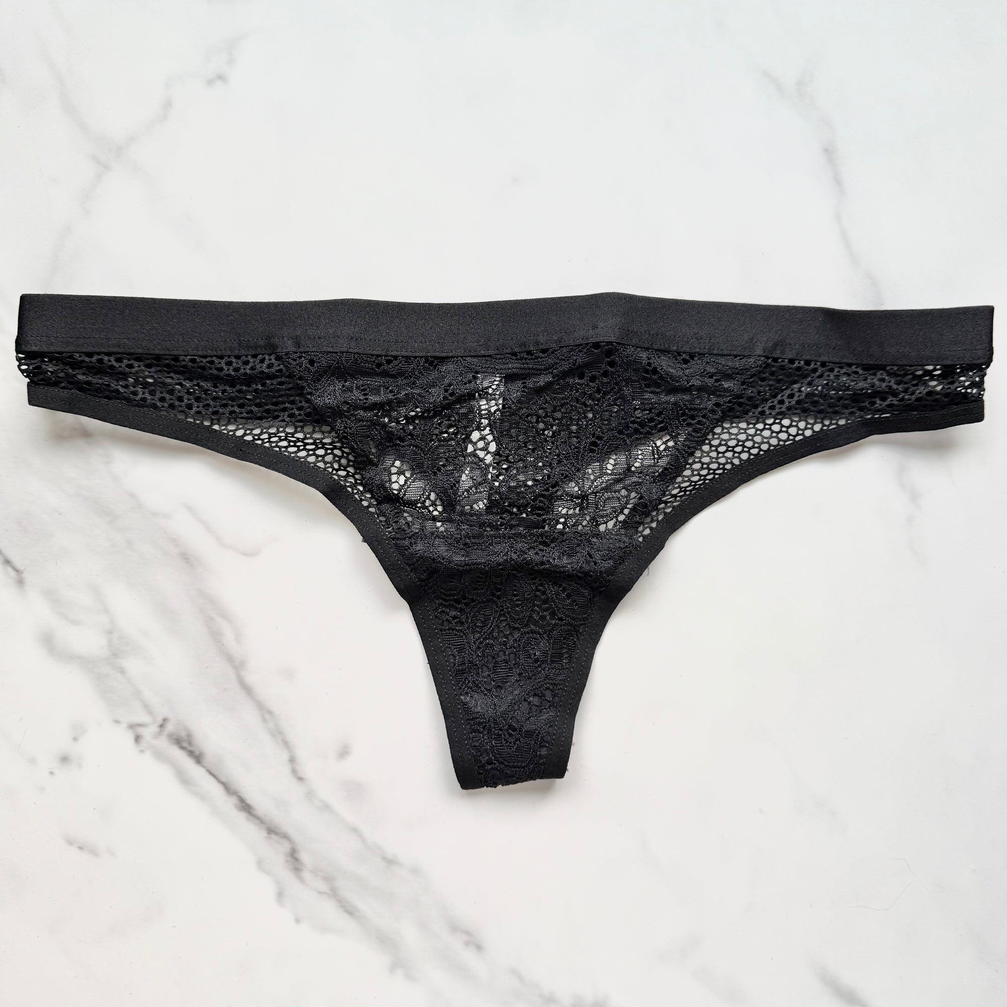 Mixed Media Thong Panty