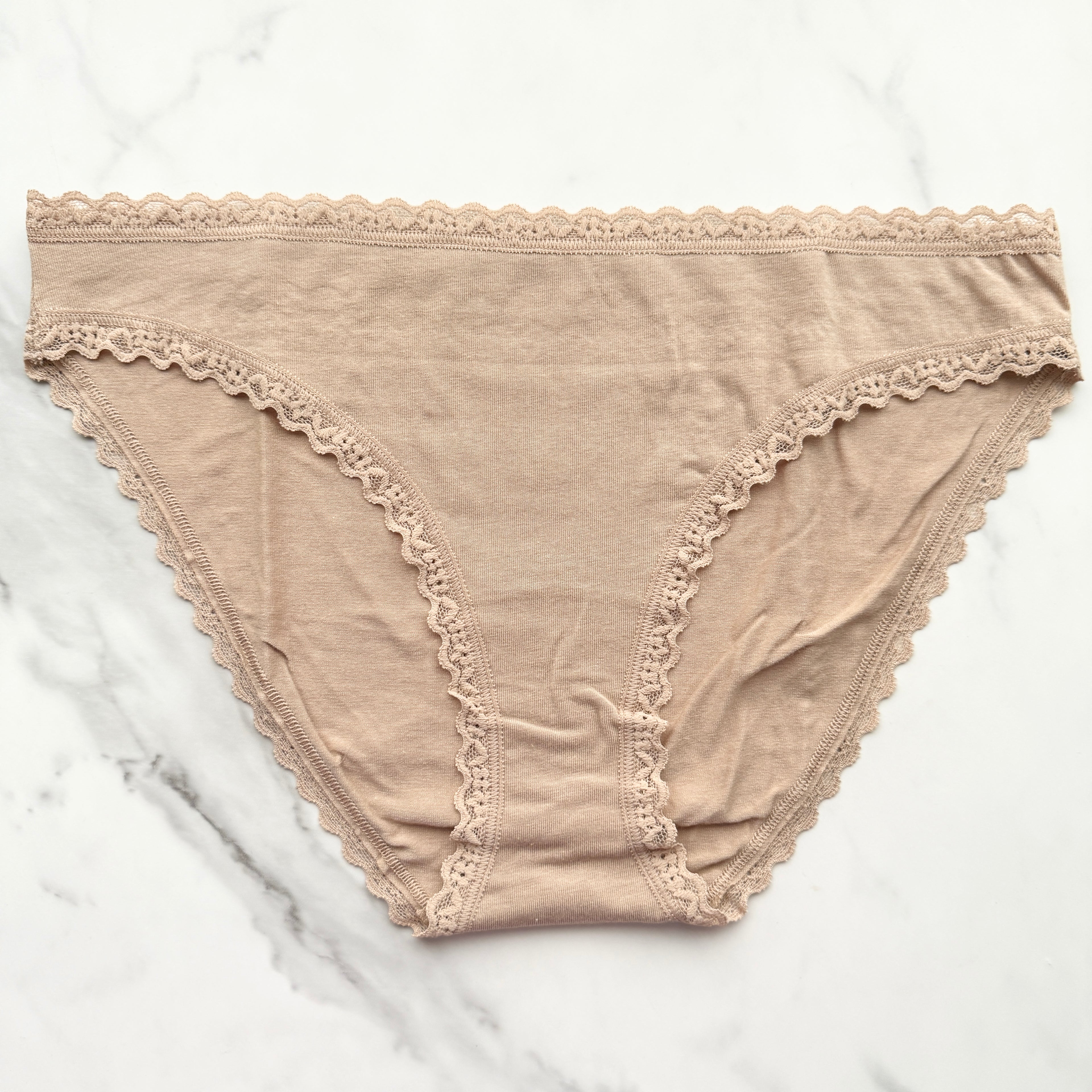 Lace-Trim Lace-Waist Bikini Panty