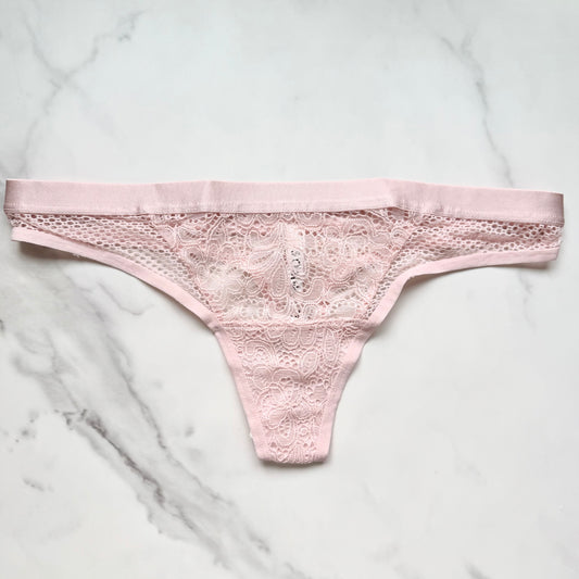 Mixed Media Thong Panty