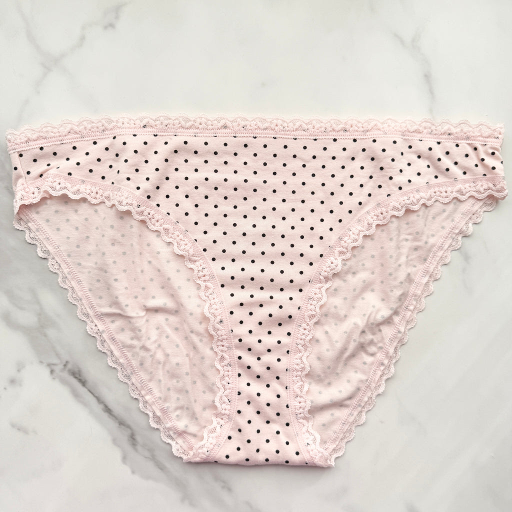 Lace-Trim Lace-Waist Bikini Panty