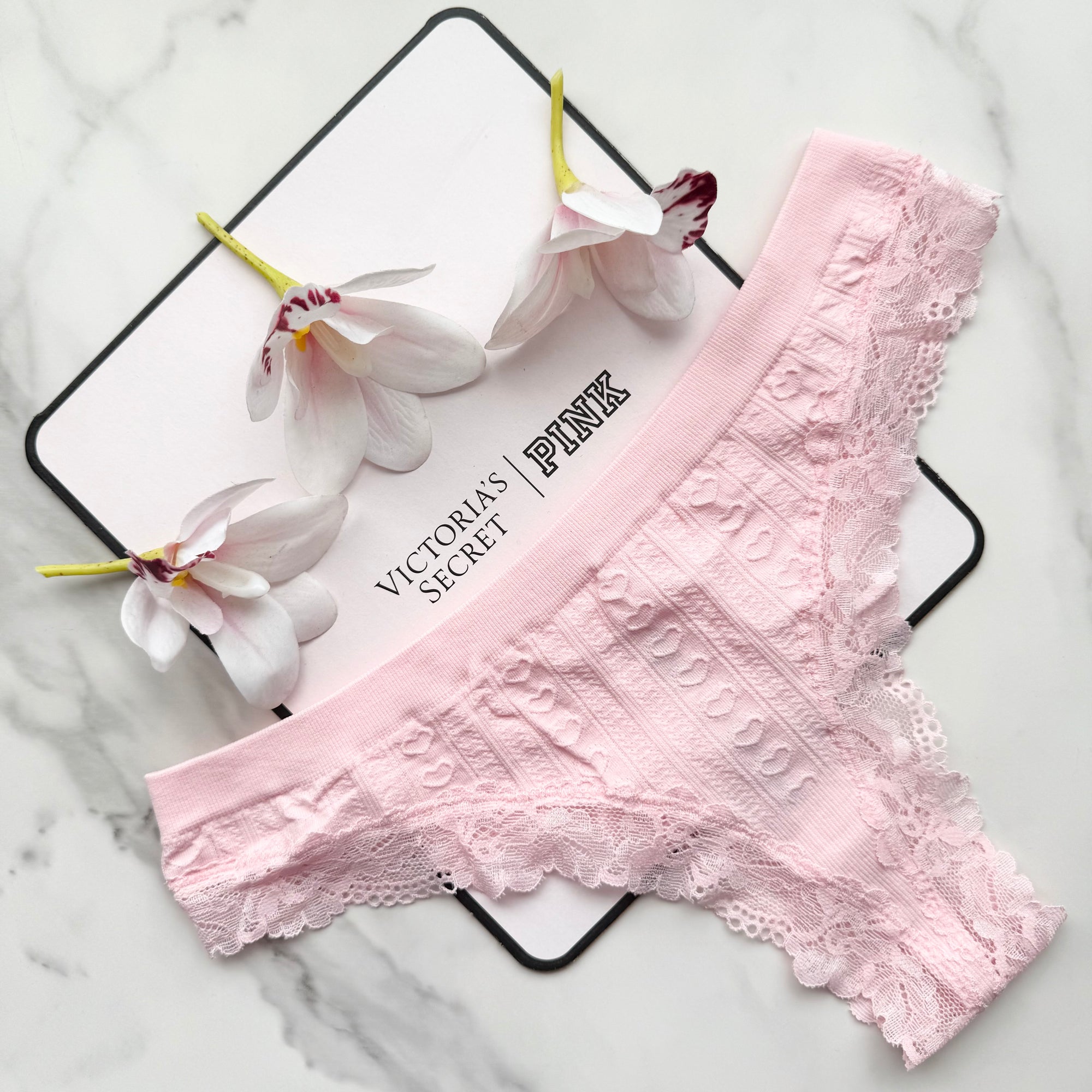 Seamless Heart Pointelle Thong Panty