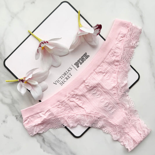 Seamless Heart Pointelle Thong Panty