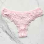 Seamless Heart Pointelle Thong Panty