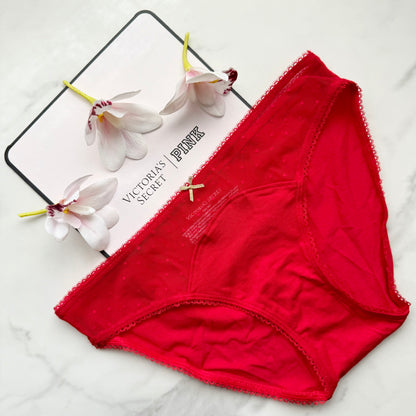 Stretch Cotton Dot Mesh Bikini Panty