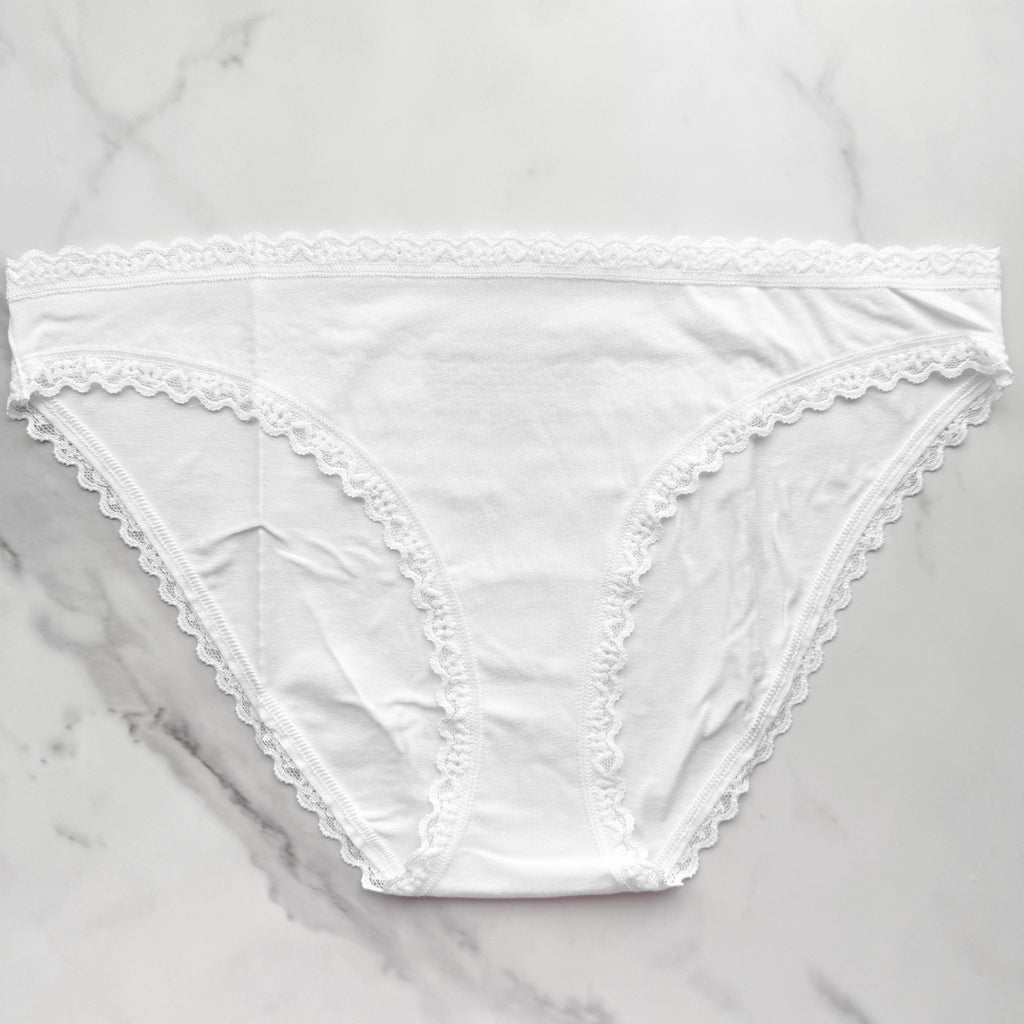 Lace-Trim Lace-Waist Bikini Panty