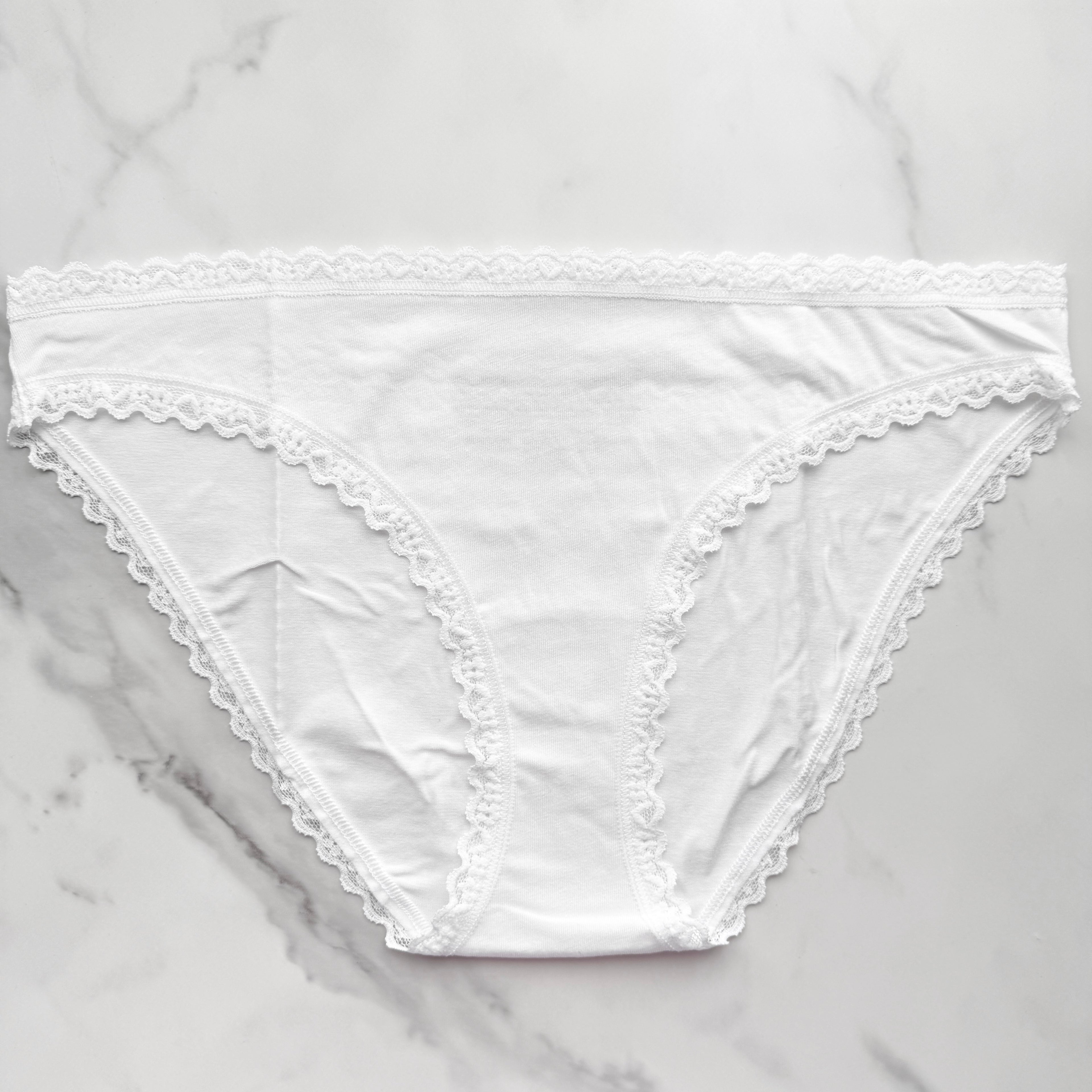 Lace-Trim Lace-Waist Bikini Panty