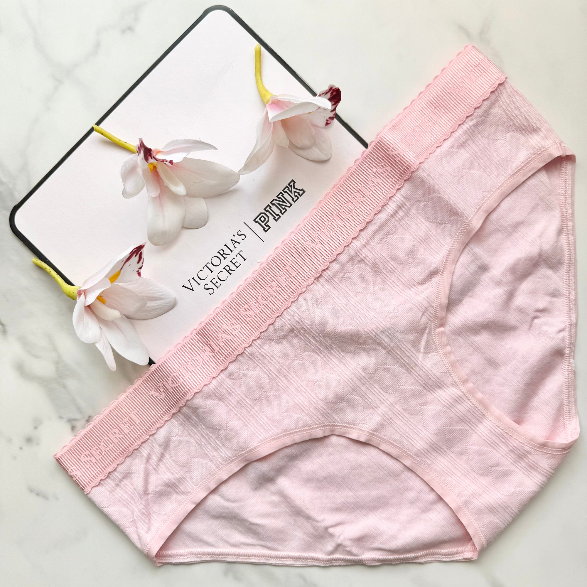 Logo Cotton Heart Jacquard Hiphugger Panty