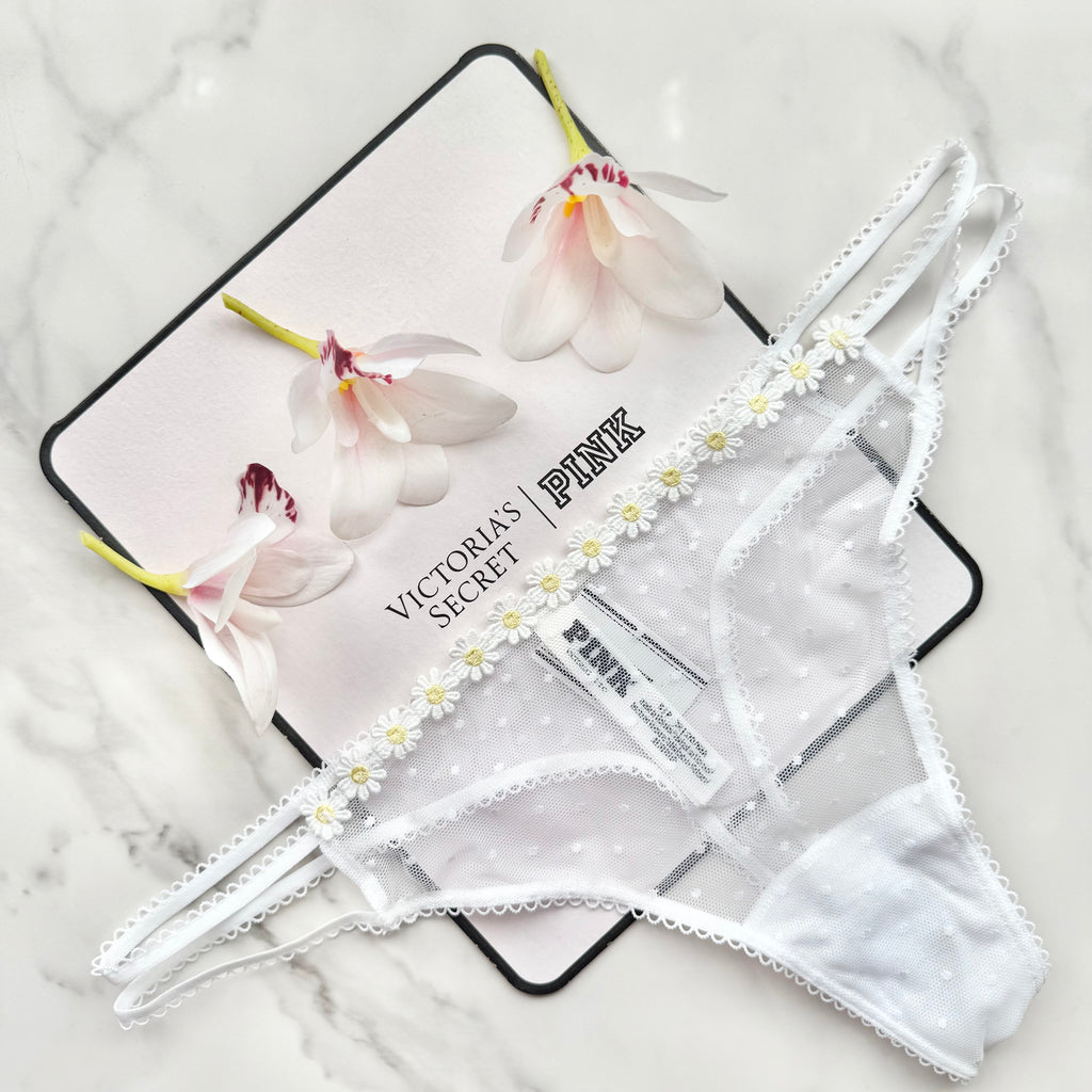 Wink Strappy Dot Mesh Thong Panty