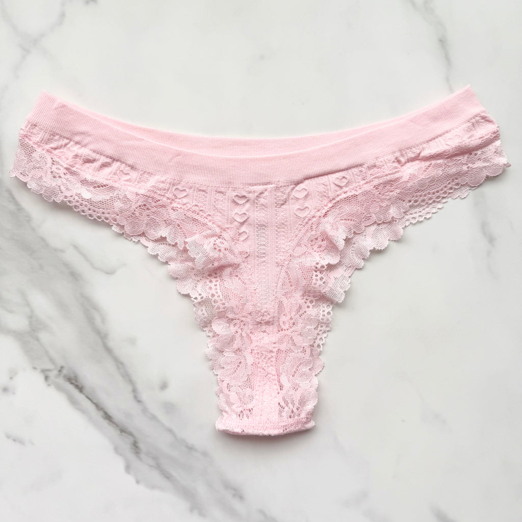 Seamless Heart Pointelle Thong Panty