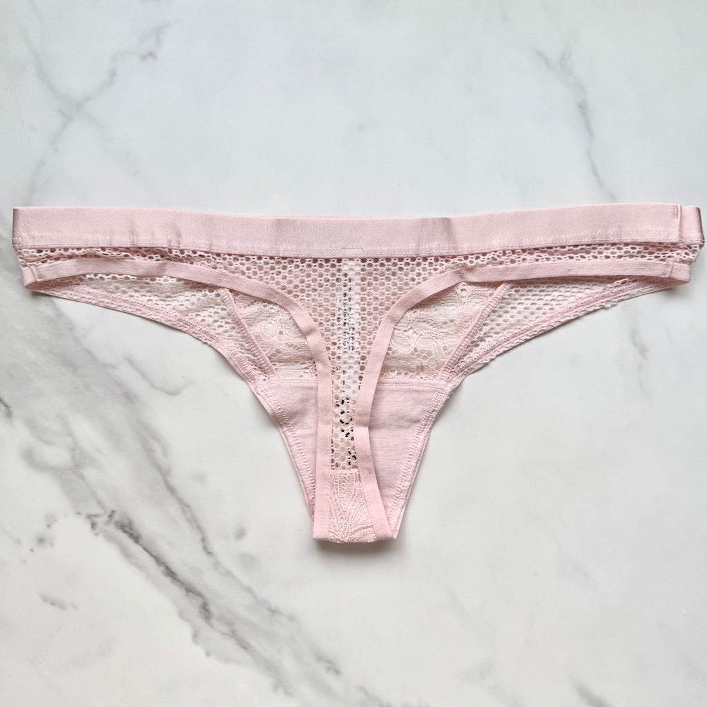 Mixed Media Thong Panty