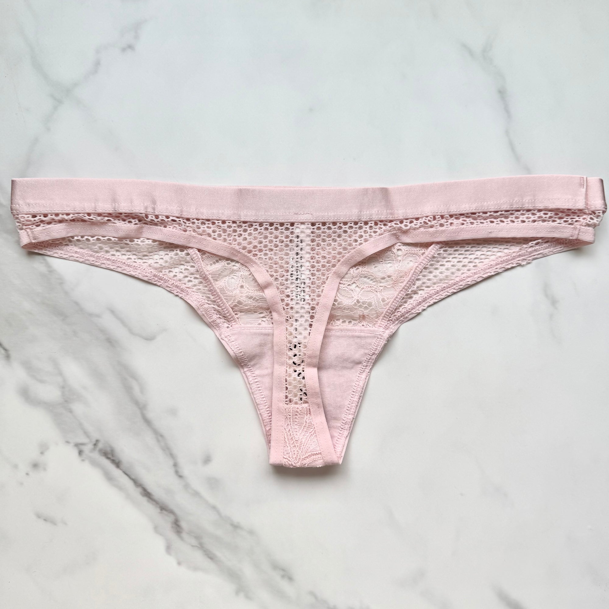 Mixed Media Thong Panty