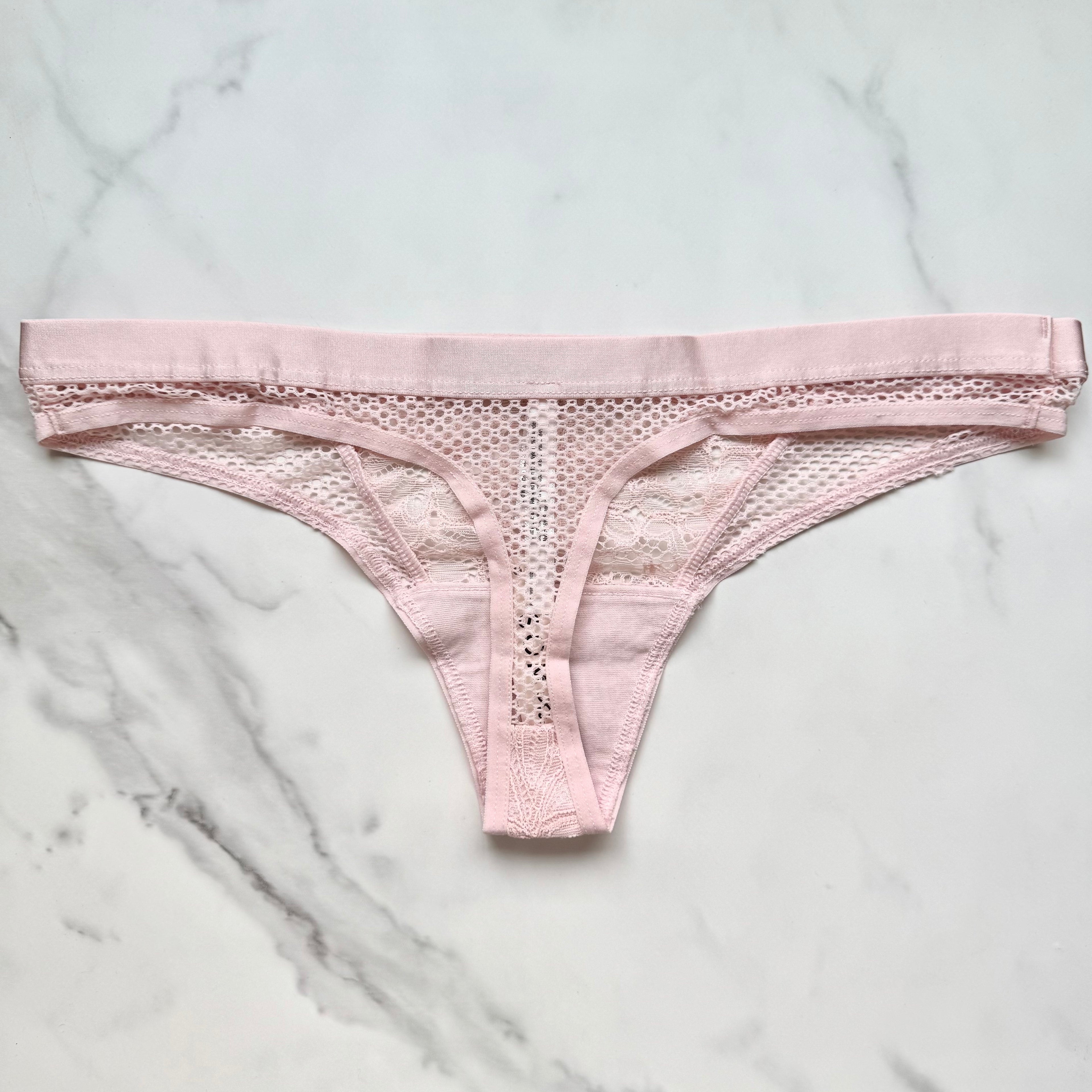 Mixed Media Thong Panty