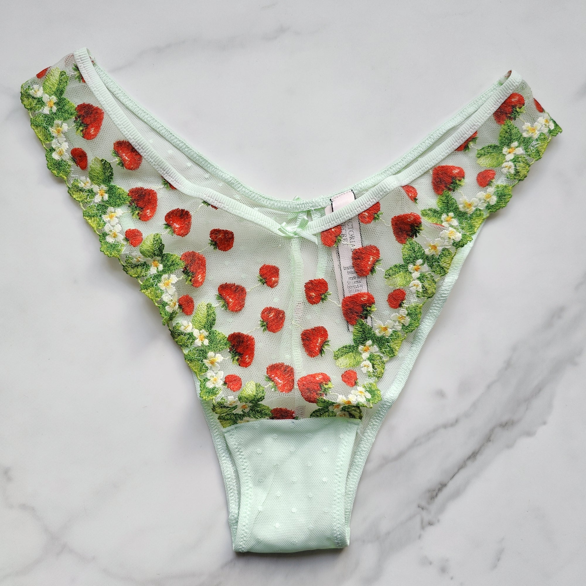 Dream Angels Strawberry Embroidery Brazilian Panty