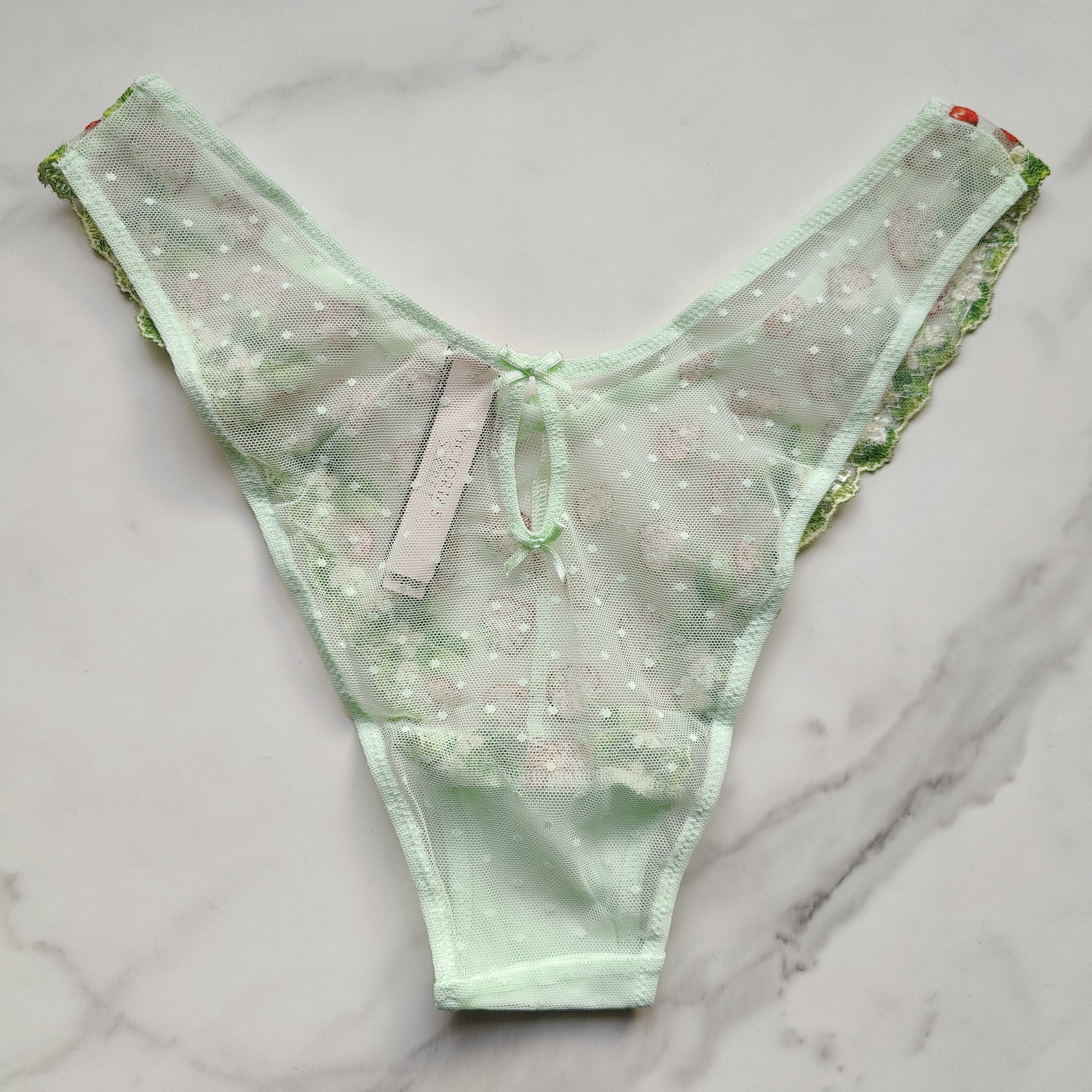 Brazilian underwear in lace - Light Green