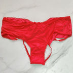 Very Sexy Satin Bow Cutout Back Open Cheeky Panty