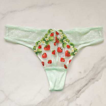 Dream Angels Strawberry Embroidery Thong Panty