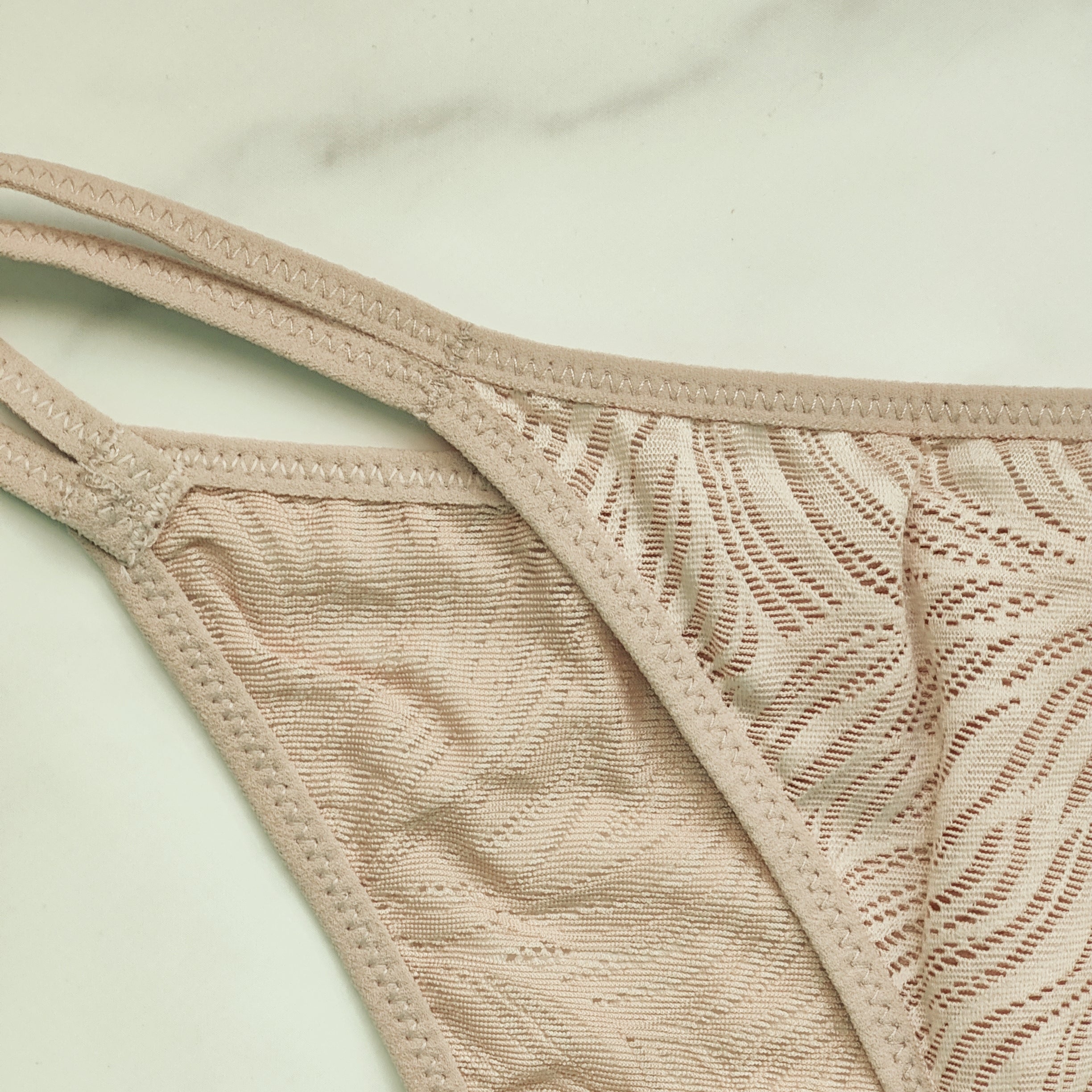 Sheer Marquisette Lace High Leg Tanga Panty