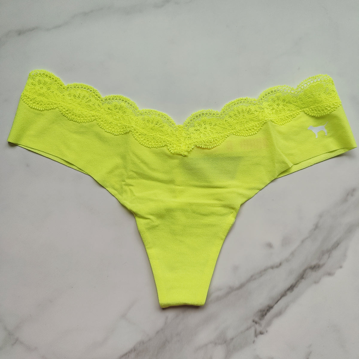 Lace Waistband No-Show Thong Panty