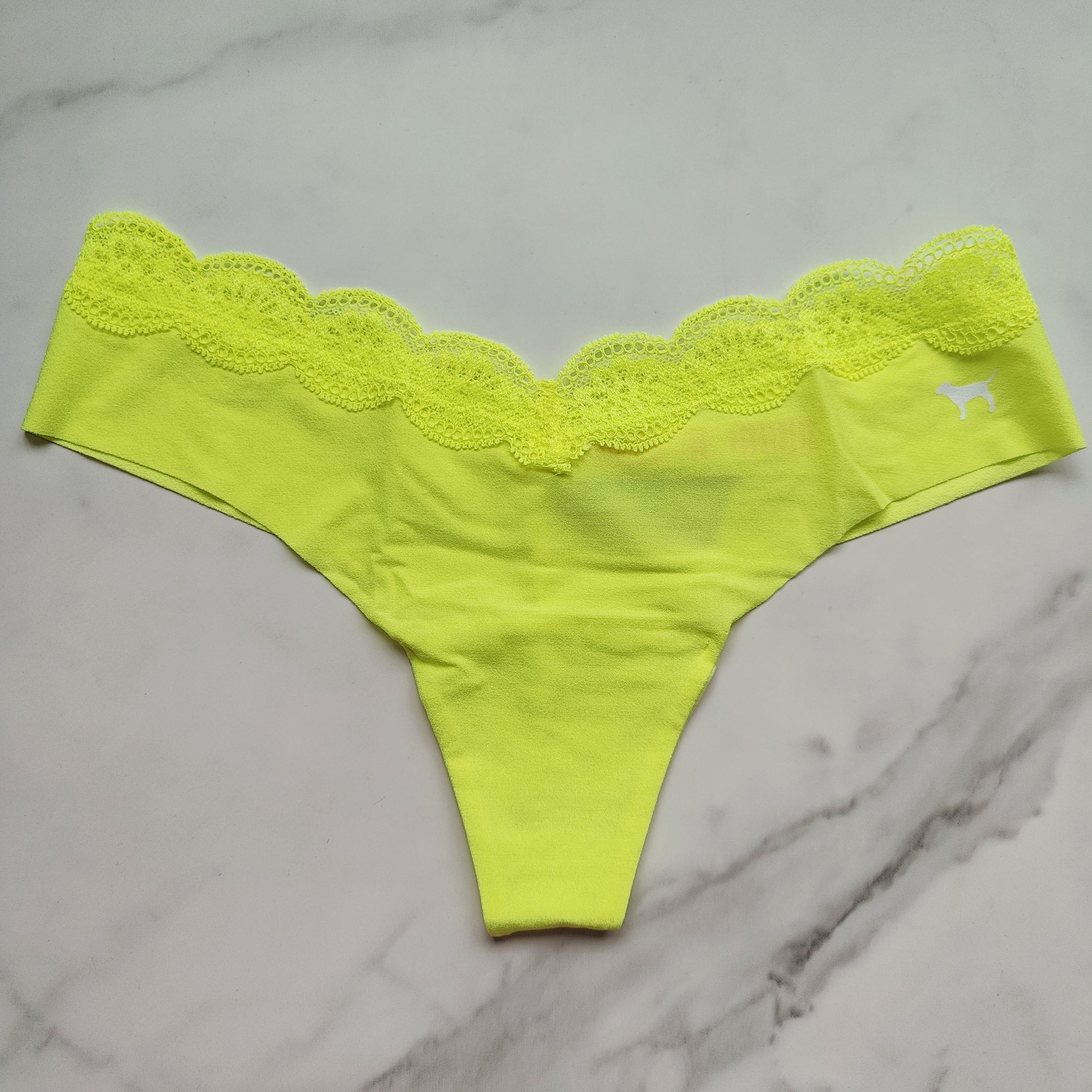 Lace Waistband No-Show Thong Panty