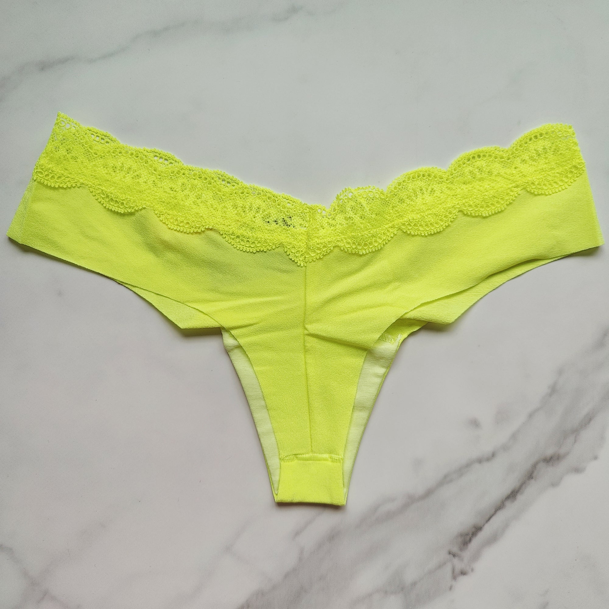 Lace Waistband No-Show Thong Panty