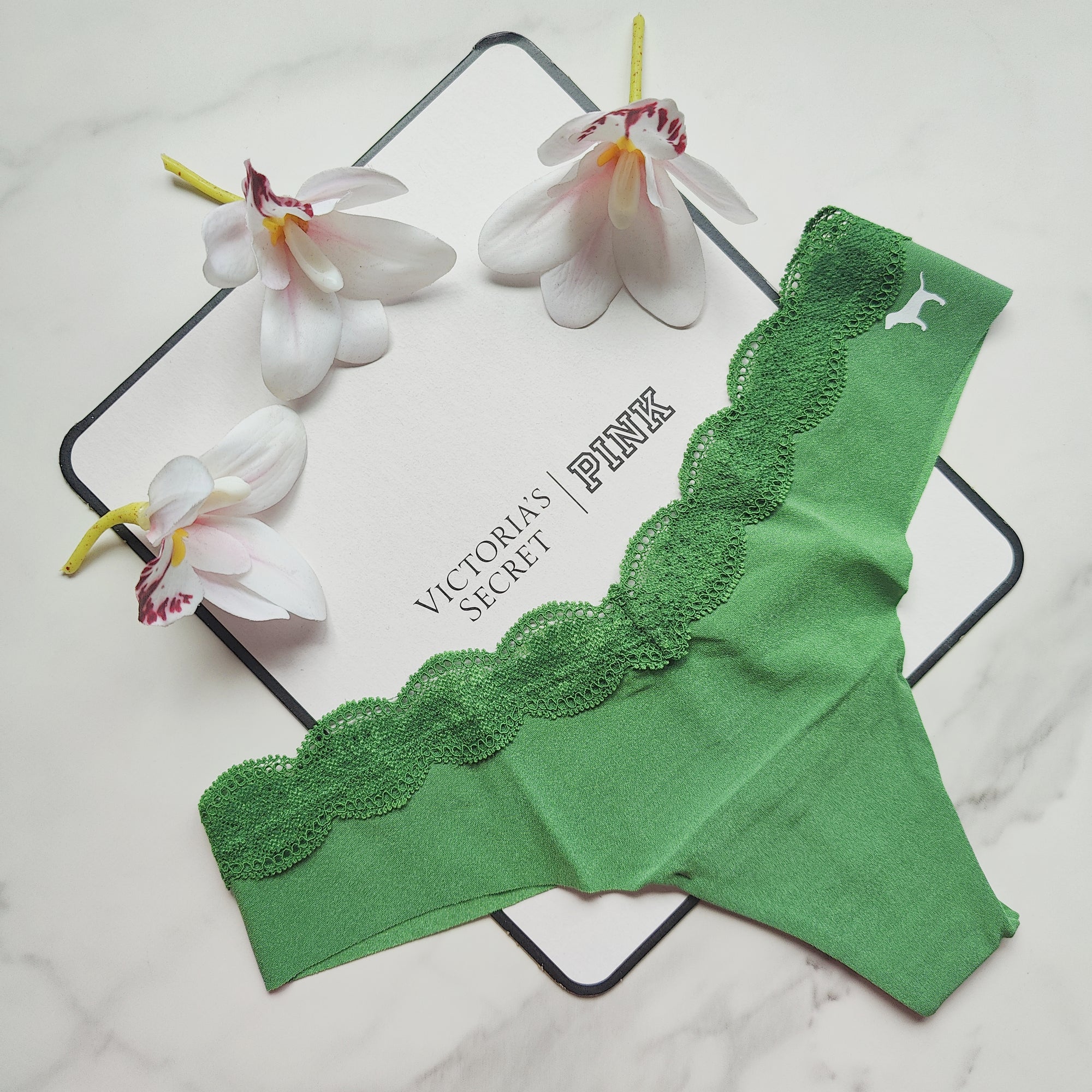 Lace Waistband No-Show Thong Panty