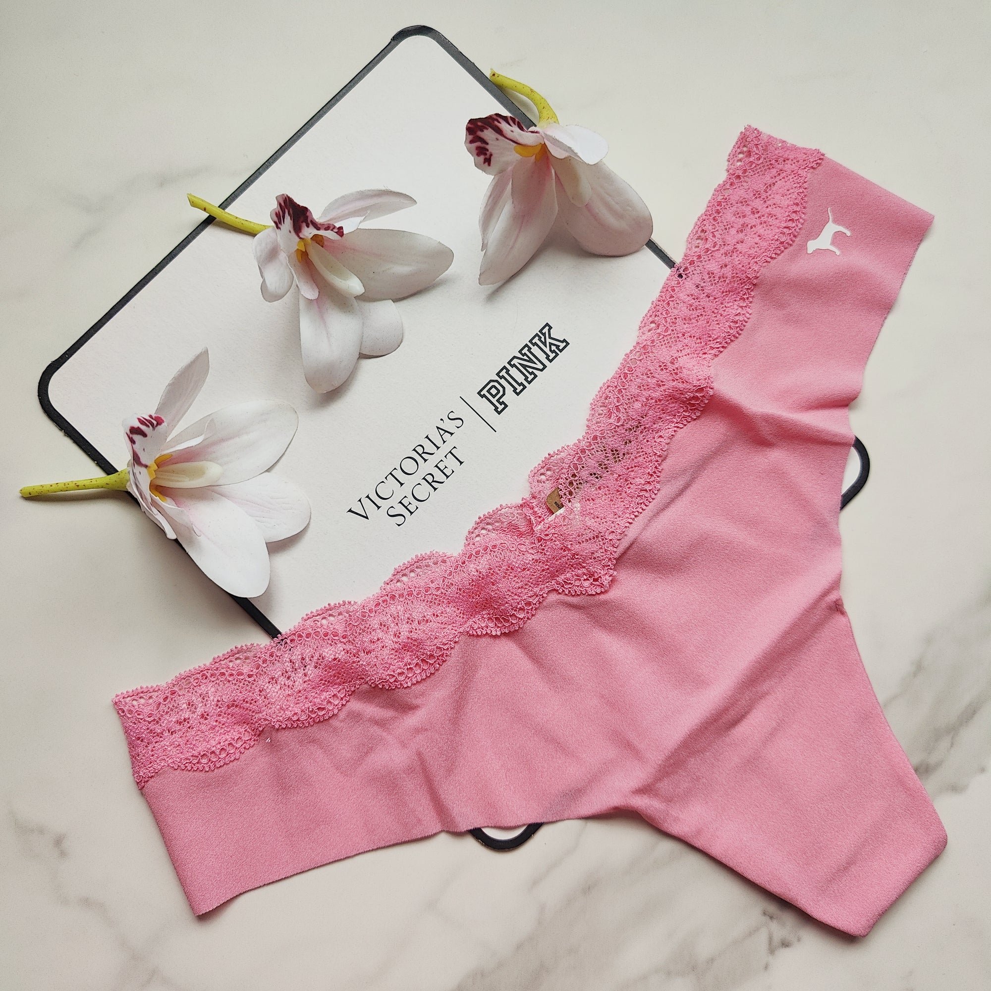 Lace Waistband No-Show Thong Panty