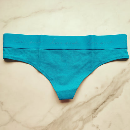 Script Elastic Logo Thong Panty