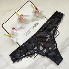 Very Sexy Ziggy Glam Satin Floral Embroidered Thong Panty