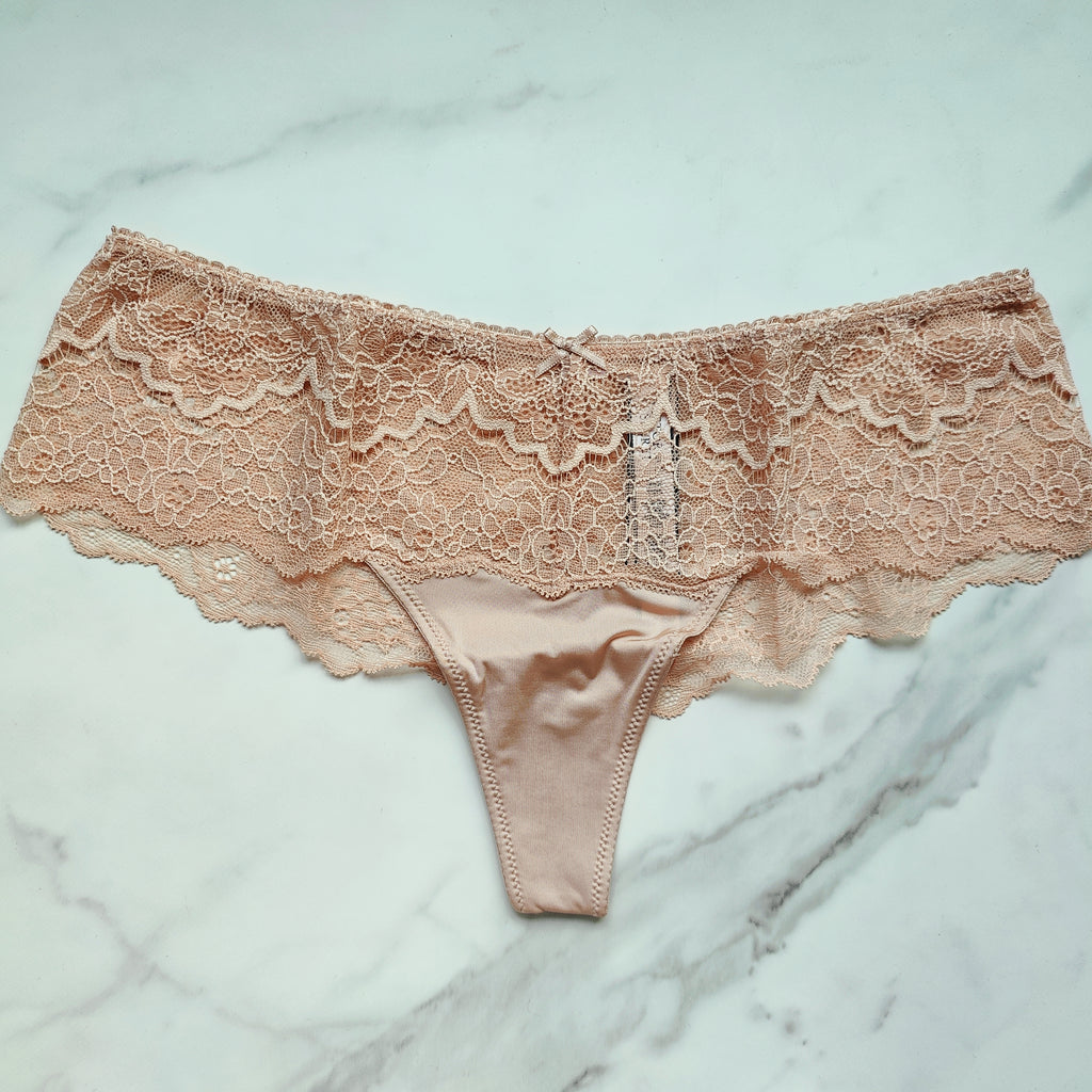 Dream Angels Smooth with Lace Detail Floral Hipster Thong Panty