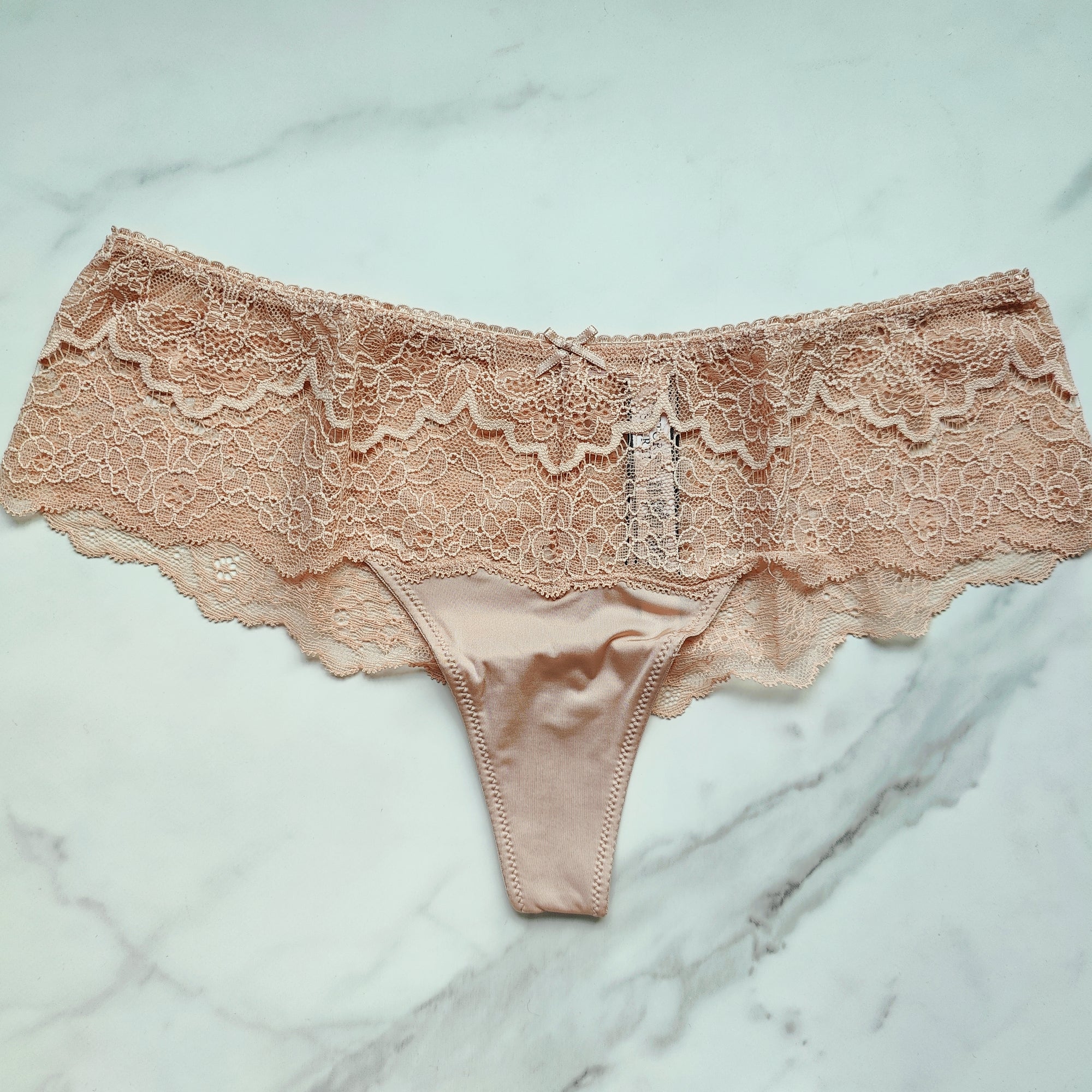 Dream Angels Smooth with Lace Detail Floral Hipster Thong Panty