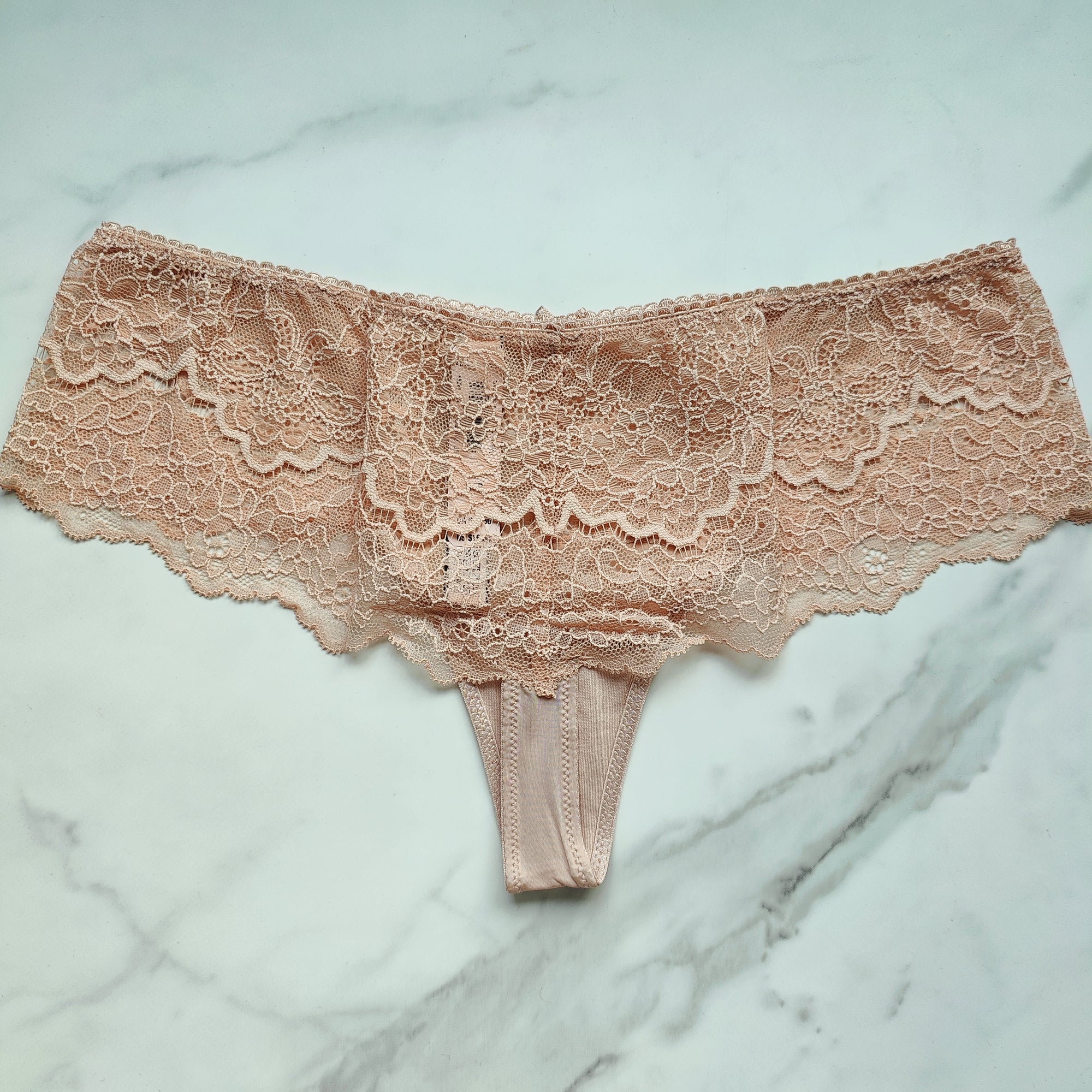 Dream Angels Smooth with Lace Detail Floral Hipster Thong Panty
