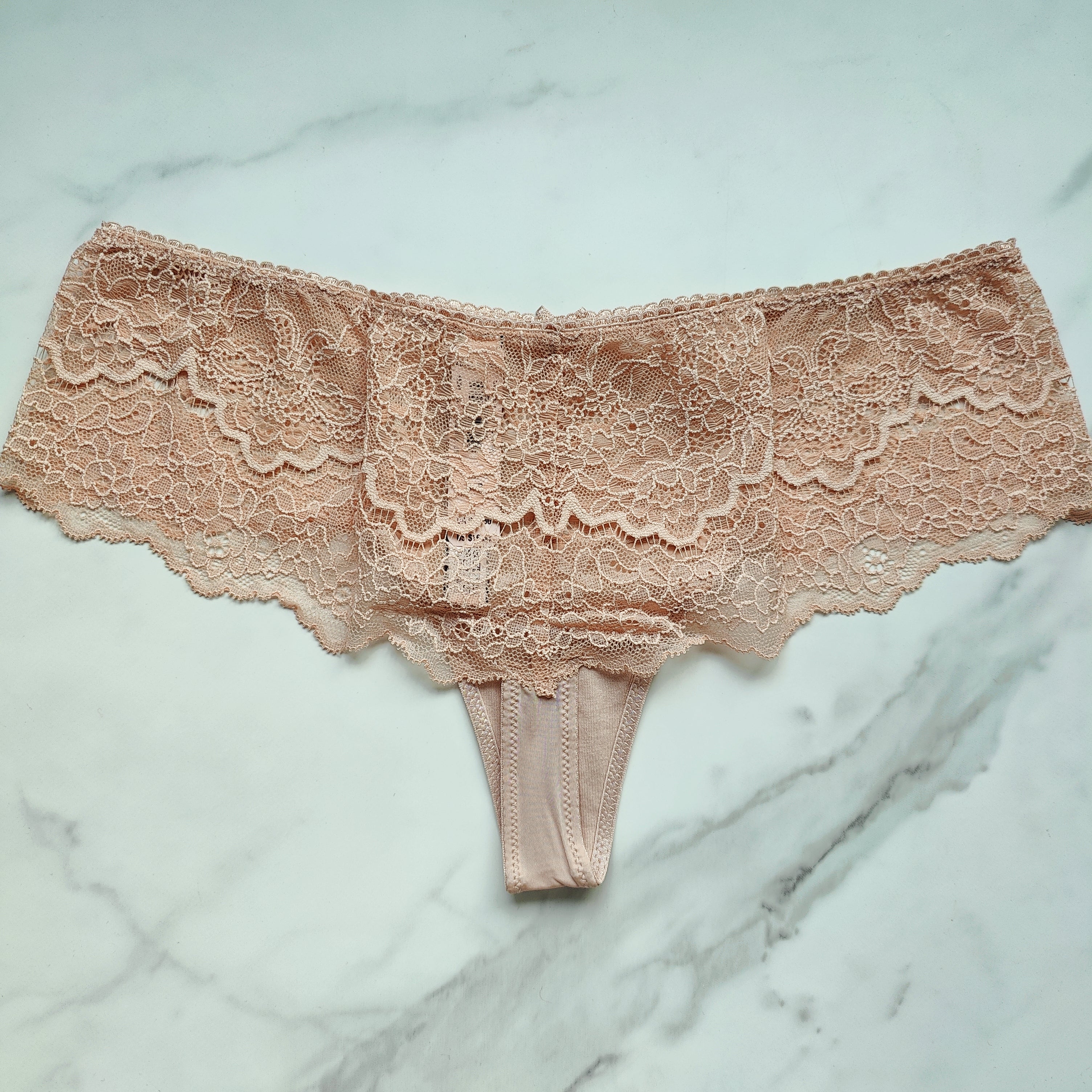 Dream Angels Smooth with Lace Detail Floral Hipster Thong Panty