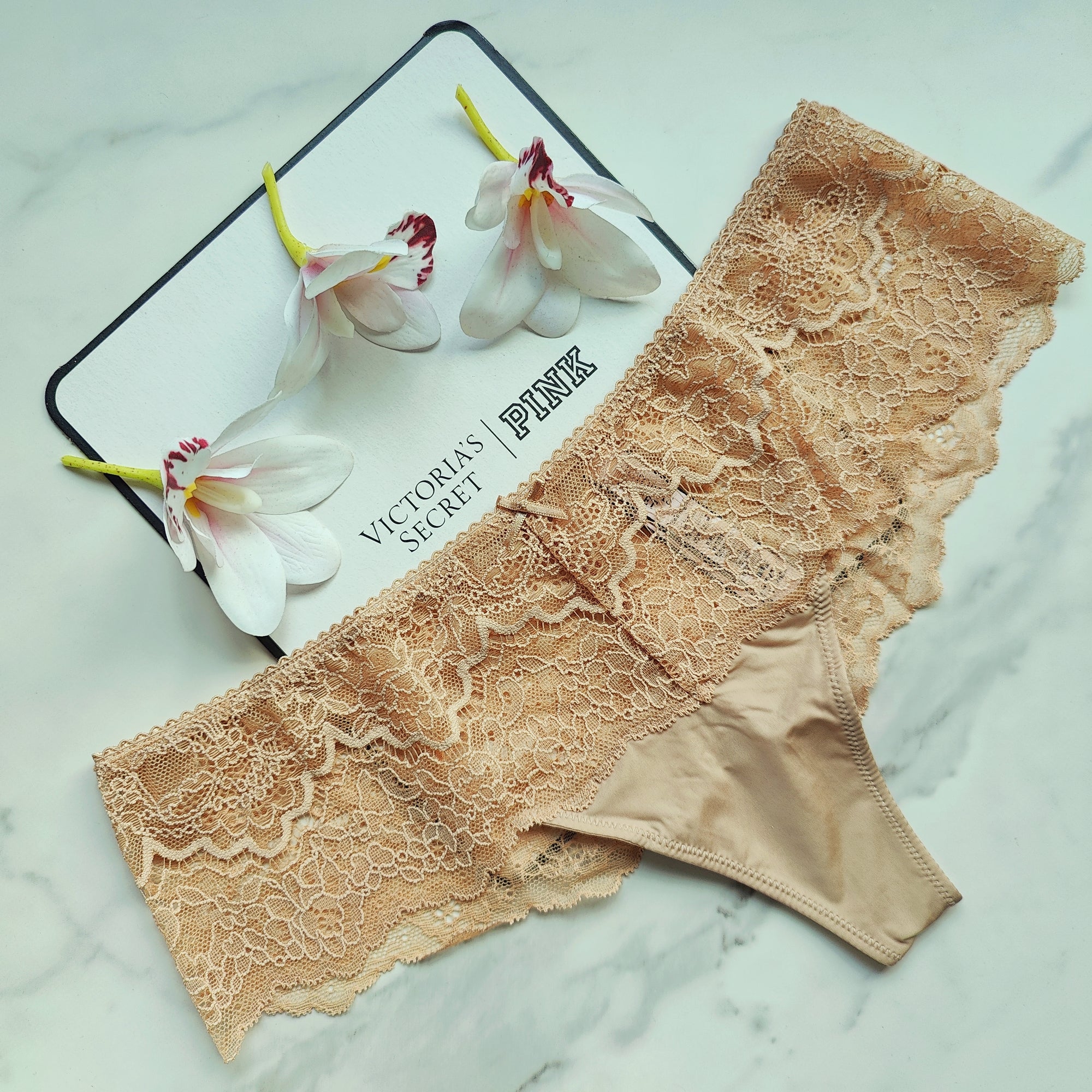 Dream Angels Smooth with Lace Detail Floral Hipster Thong Panty