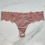 Dream Angels Lace-Trim Smooth Shimmer Thong Panty