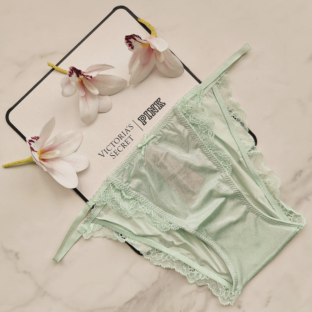 Dream Angels Lace-Trim Smooth Shimmer String Bikini Panty