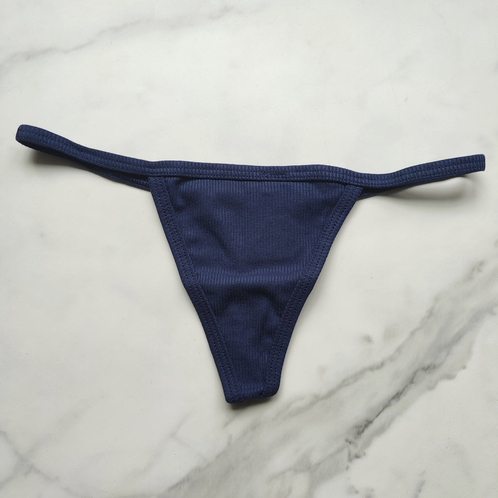 Rib Cotton V-String Panty