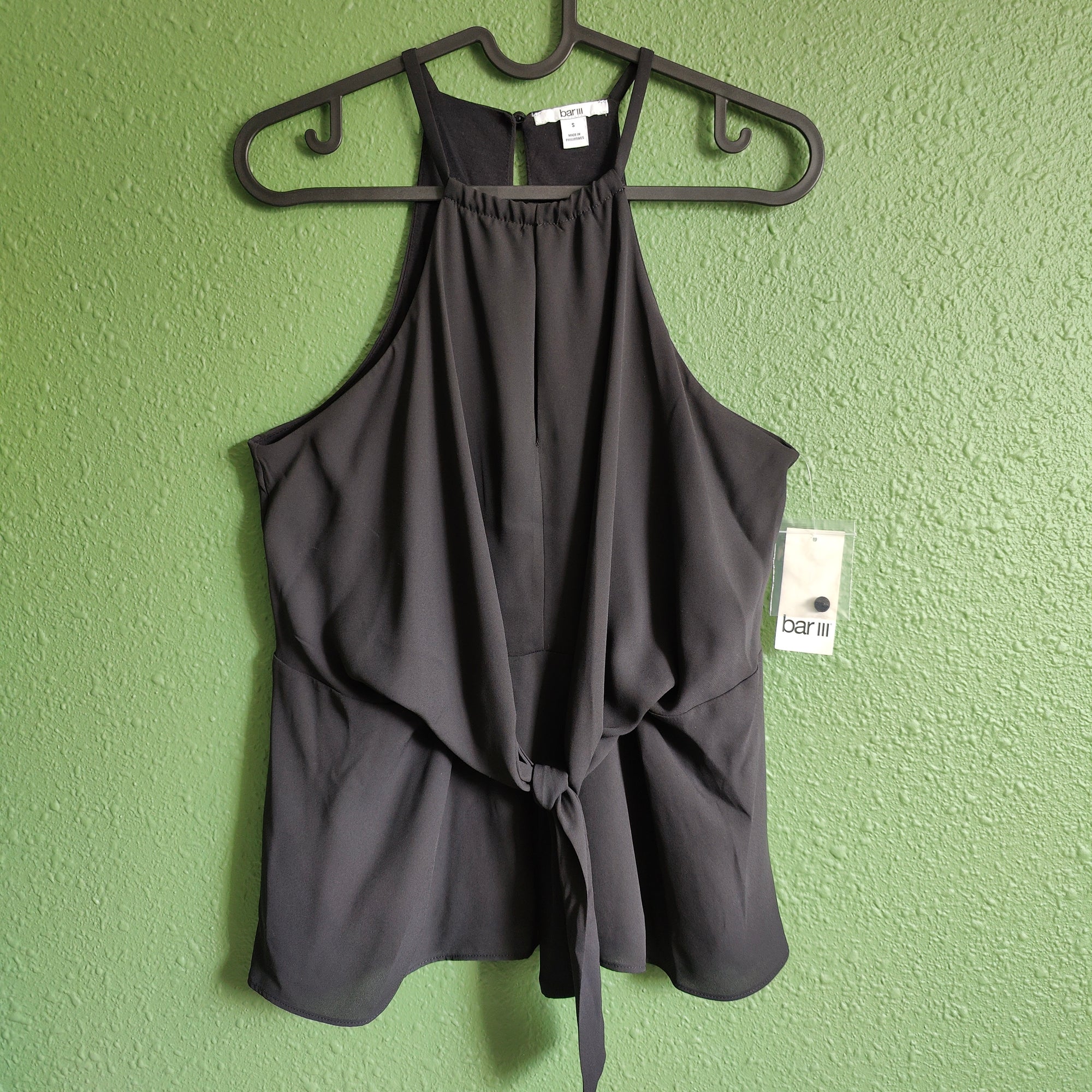 Women's Tie-Front Keyhole Halter Top