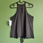 Women's Tie-Front Keyhole Halter Top