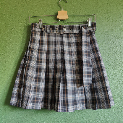 Plaid Pleated High Waisted Skort