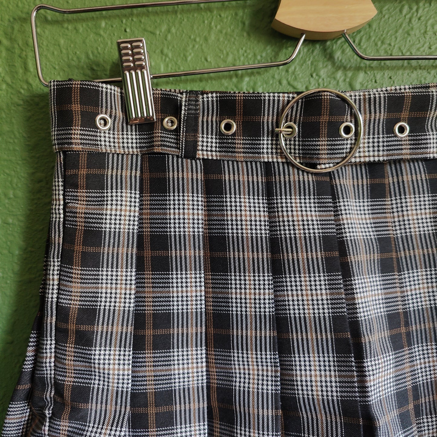 Plaid Pleated High Waisted Skort