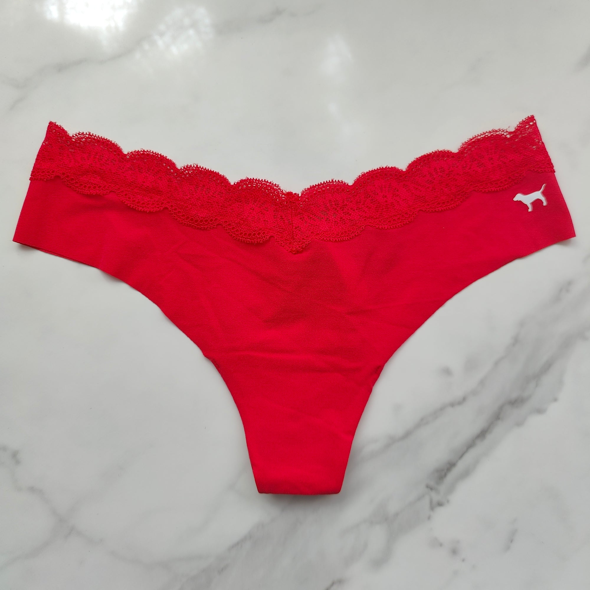 Lace Waistband No-Show Thong Panty