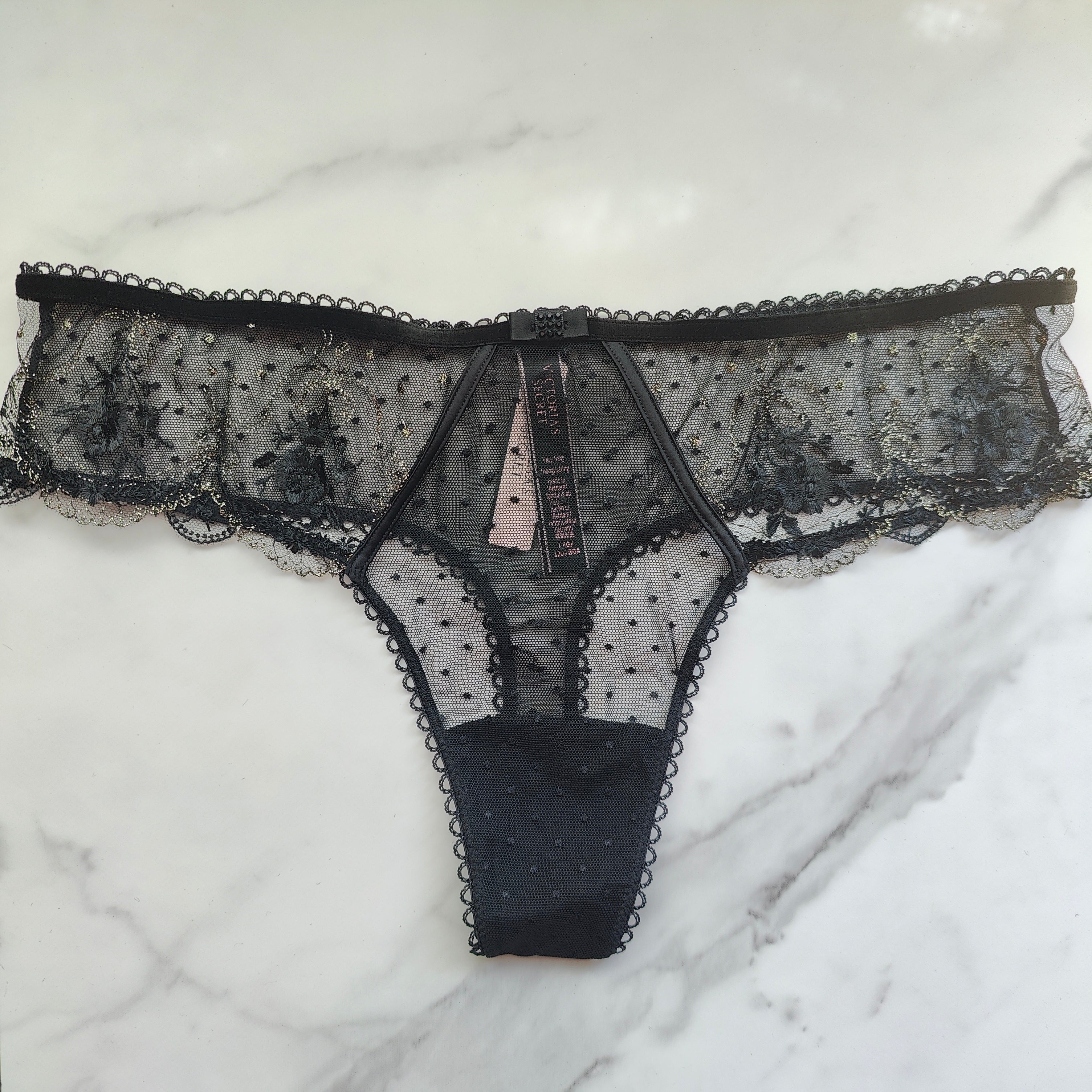 Very Sexy Rose and Bows Thong Panty