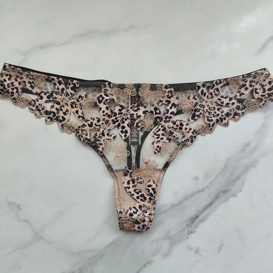 Very Sexy Mesh Floral Embroidered Thong Panty