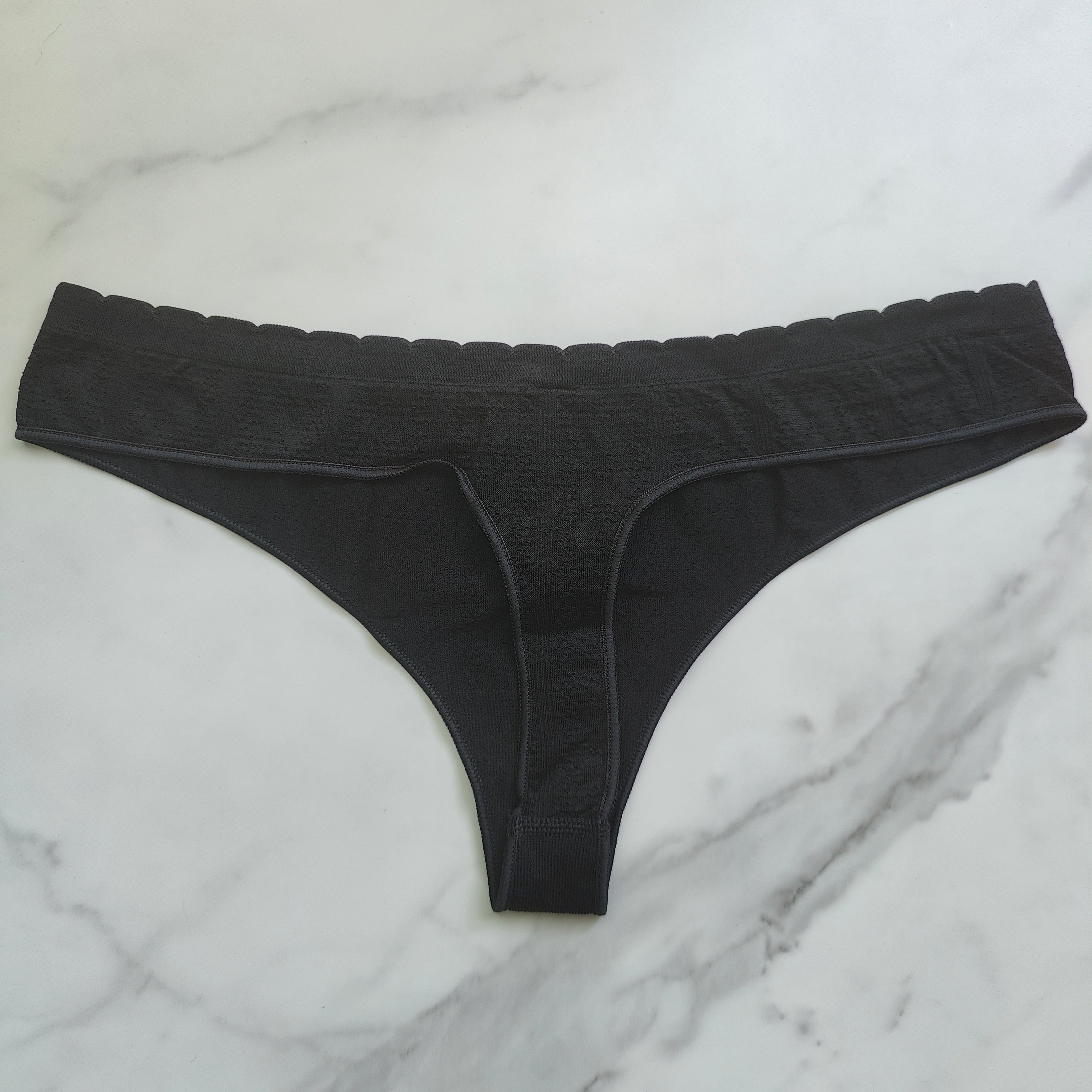 Pointelle Seamless Thong Panty