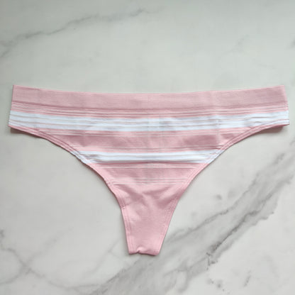 Sheer Detail Seamless Thong Panty