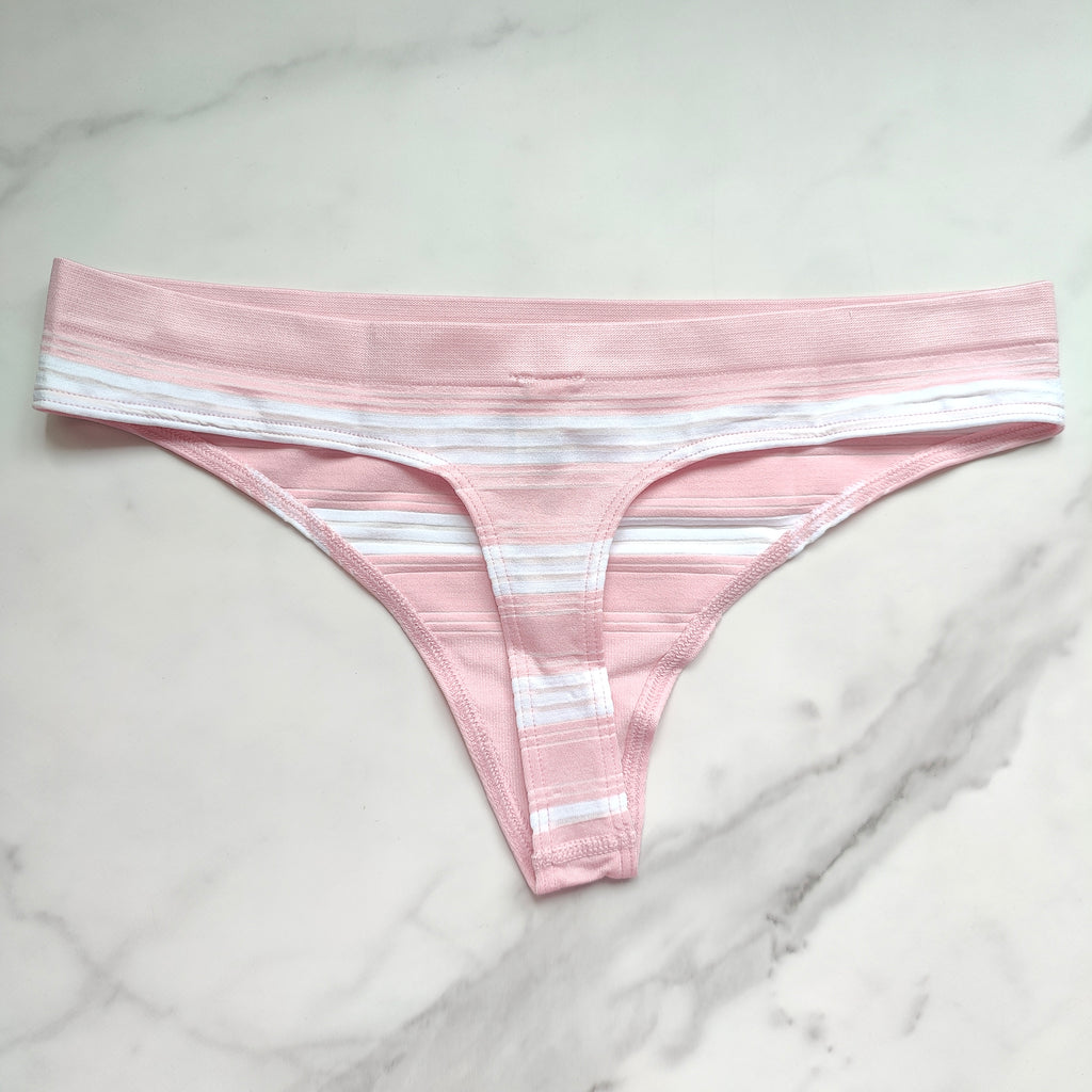 Sheer Detail Seamless Thong Panty