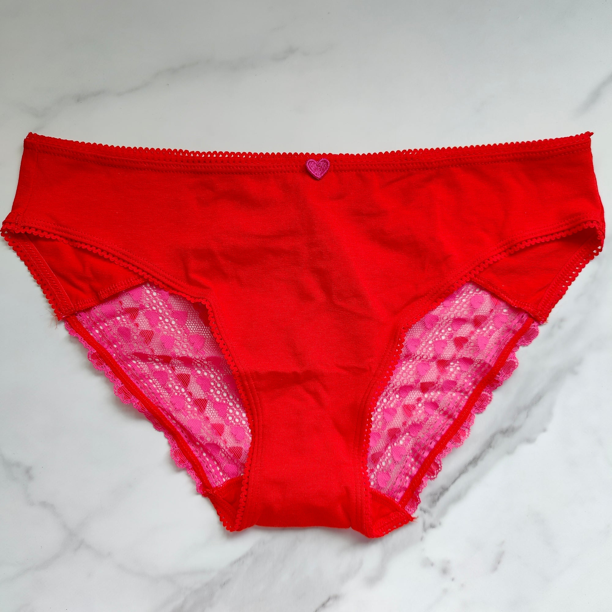Mesh Detail Stretch Cotton Bikini Panty