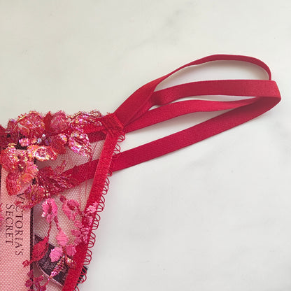 Very Sexy Floral Embroidery Thong Panty